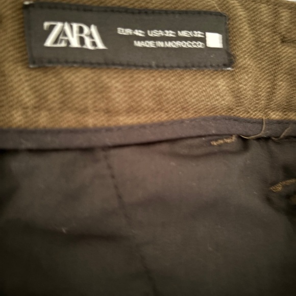 Women’s Zara wide leg olive green pant size 42 or U.S. 10. - Picture 3 of 3